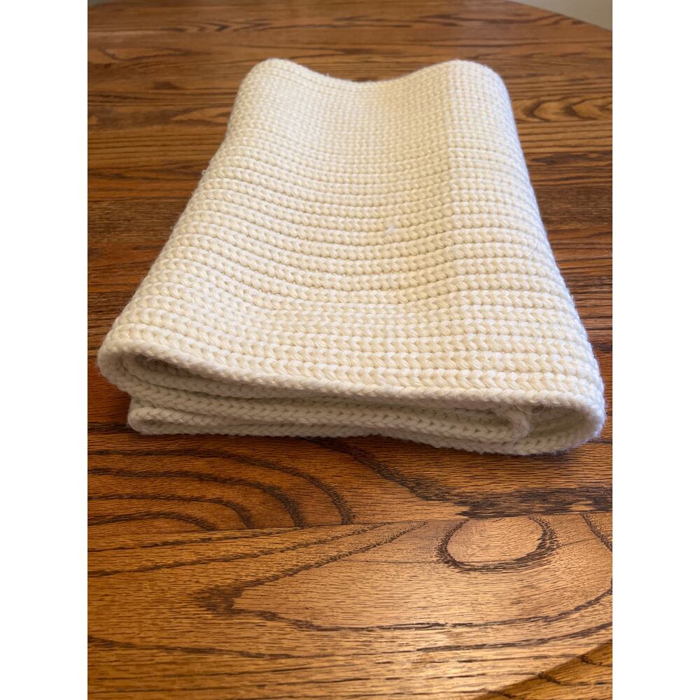 J. Crew White Chunky Knit Infinity Scarf Cozy